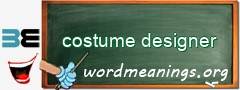 WordMeaning blackboard for costume designer